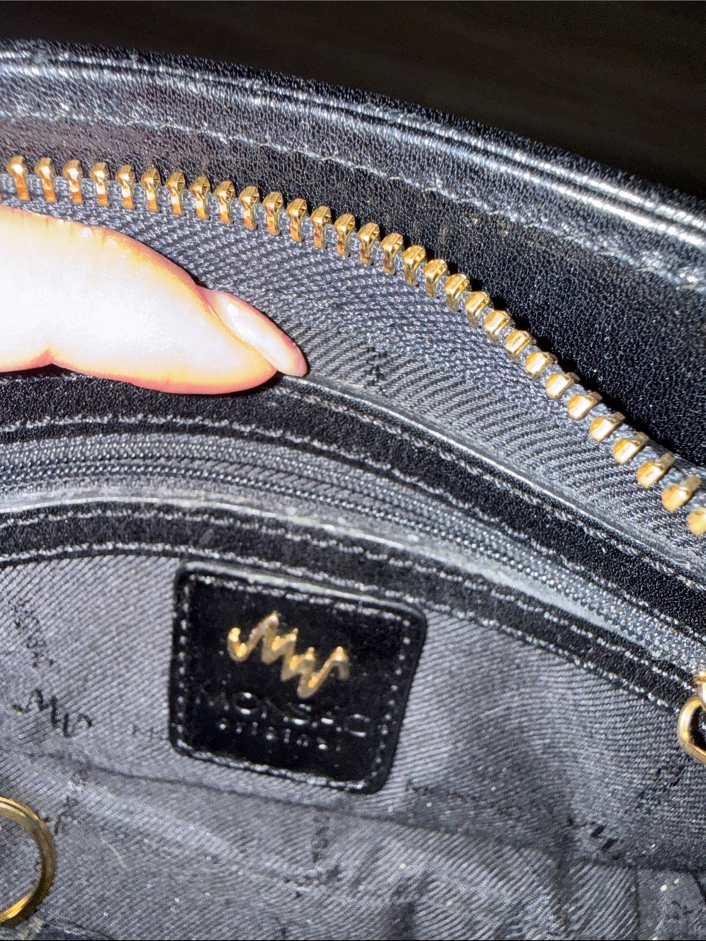 Monsac Black Leather Crossbody Bag - Picture 2 of 5